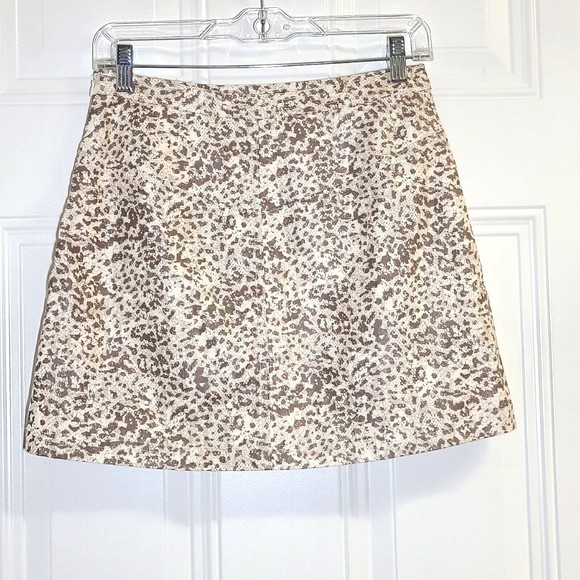 Free People Skirt Womens Size 4 Animal Print Vegan Leather Light Combo Faux Wrap - Picture 4 of 14